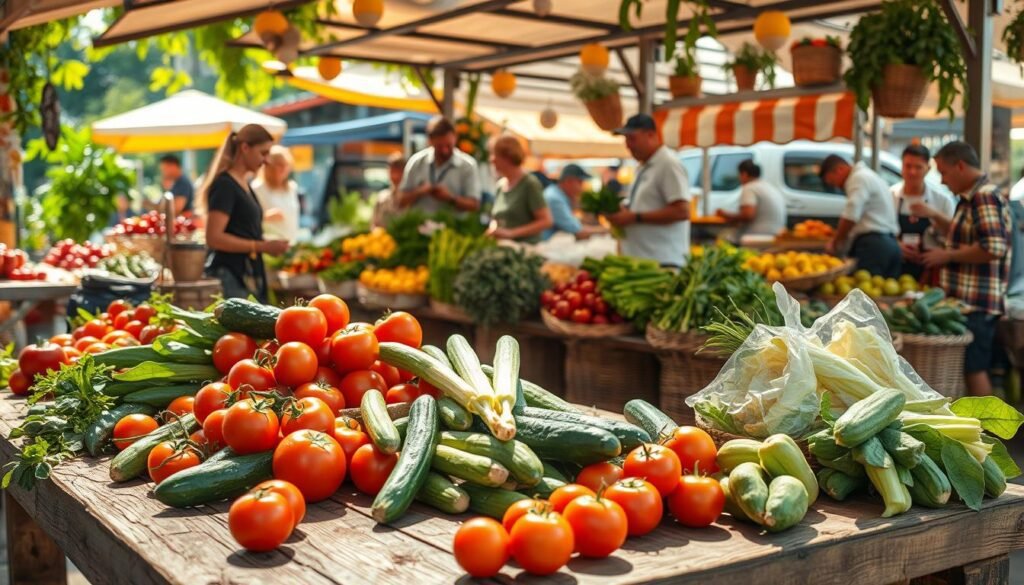 feira livre com ingredientes frescos e qualidade dos ingredientes