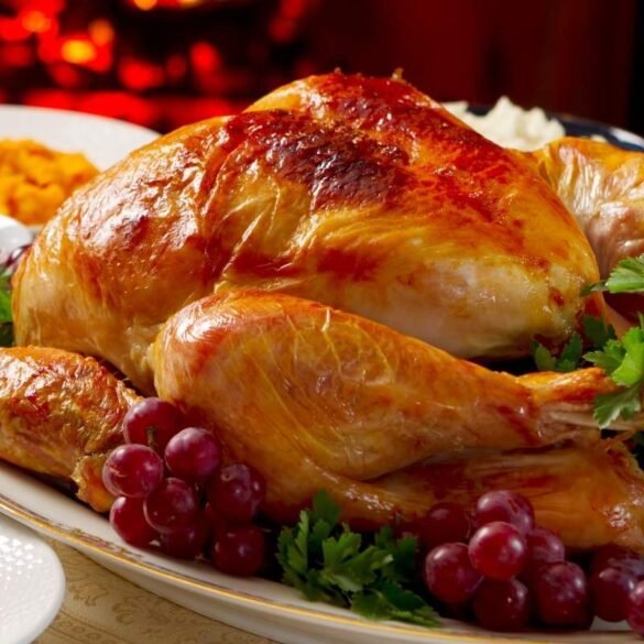 peru recheado com farofa de frutas