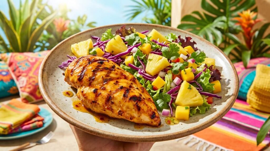 Filé de Frango Grelhado com Salada Tropical 