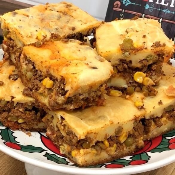 torta de carne moída de liquidificador