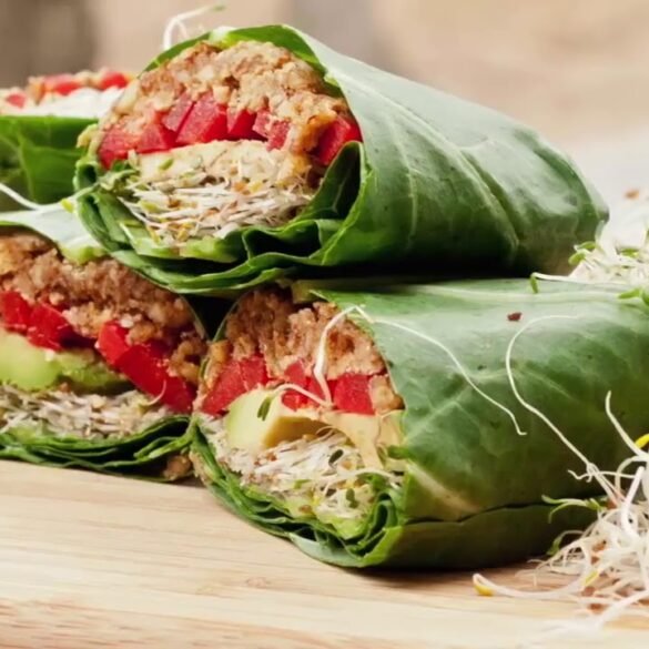 wrap de folha de couve