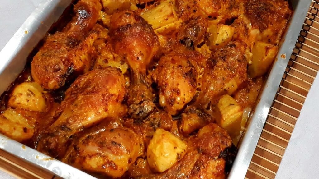 frango assado com batatas