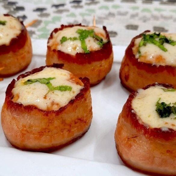 medalhão de frango com bacon
