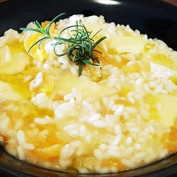 risoto de queijo brie e damascos